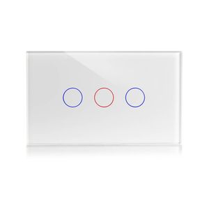 מפסק חכם מגע זכוכית WIFI ניסקו סמארט 3 לחצנים לקופסה מלבנית 3 מקום