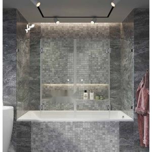 צ׳ויס אמבטיון 2 קבועים דלתות CHOICE – 120-180 ס״מ אנטי סן אפור/אסיד או מאסטר ליין, ניקל מבריק (פרזול)