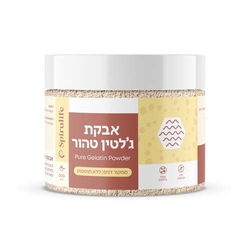 אבקת ג׳לטין טהור (300 גרם) - Spirulife