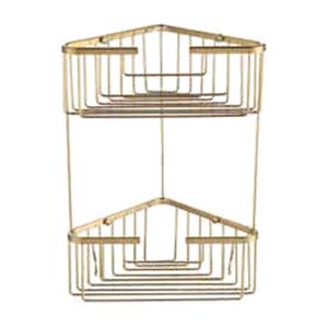רשת פינתית כפולה נתלית BRIZA BASKETS PVD – 28X16.5X38 ס"מ, זהב מט
