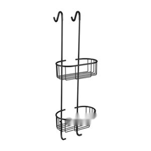 רשת פינתית כפולה נתלית BRIZA BASKETS PVD – על מקלחון 74.5X20X23 ס"מ, שחור מט