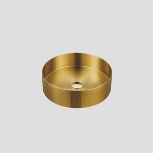 כיורי נירוסטה לאמבט עגול STEEL SINKS – 380*380*110 זהב מוברש