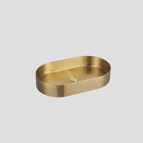 כיורי נירוסטה לאמבט אליפסה STEEL SINKS – 550*350*115 זהב מוברש