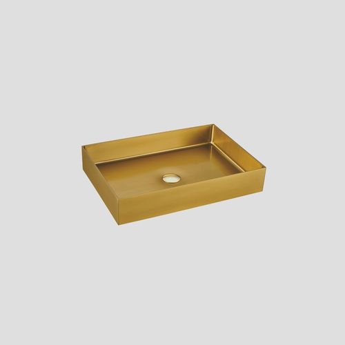 כיורי נירוסטה לאמבט מלבני STEEL SINKS – 550*380*100 זהב מוברש