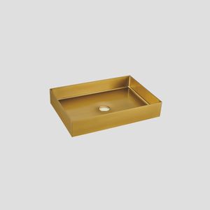 כיורי נירוסטה לאמבט מלבני STEEL SINKS – 550*380*100 זהב מוברש