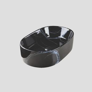 אובל דפנות דקות OVAL – שחור שיש