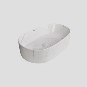 אובל דפנות דקות OVAL – לבן שיש