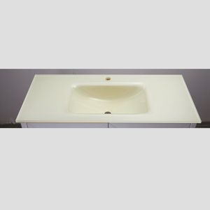 כיור זכוכית אינטגרלי שמנת – 60 ס"מ 610X460X170