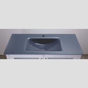 כיור זכוכית אינטגרלי אפור – 80 ס"מ 810X460X170