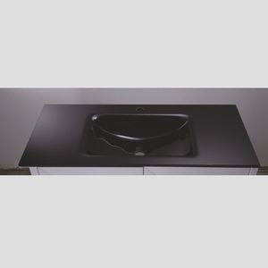 כיור זכוכית אינטגרלי שחור – 100 ס"מ 1010X460X170