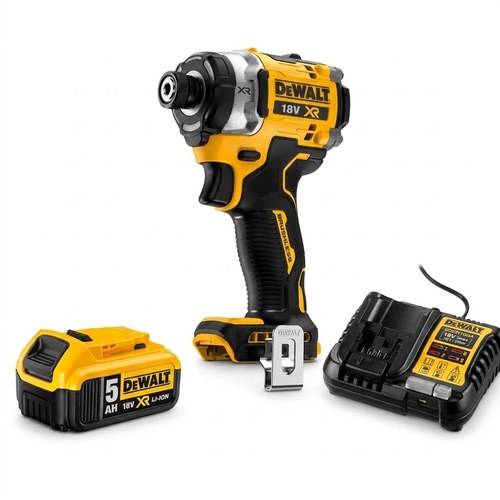 מברגת אימפקט 18V כולל סוללה 5AH ומטען DEWALT DCF860