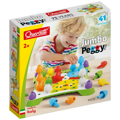 משחק קוורצ'טי לוח מחורר + פטריות 41 חלקים לגילאי 2+