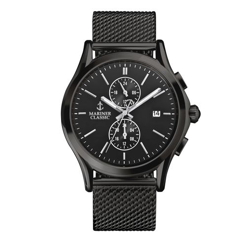 שעון MARINER מרינר לגבר דגם 5108 לוח שחור