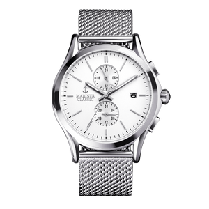 שעון MARINER מרינר לגבר דגם 5109 | CLASSIC לוח לבן