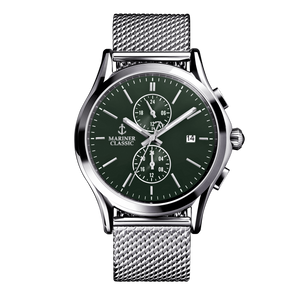 שעון MARINER מרינר לגבר דגם 5106 | CLASSIC לוח ירוק