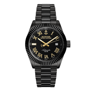 שעון MARINER מרינר לגבר דגם MO-9014 | CAPTAIN לוח שחור