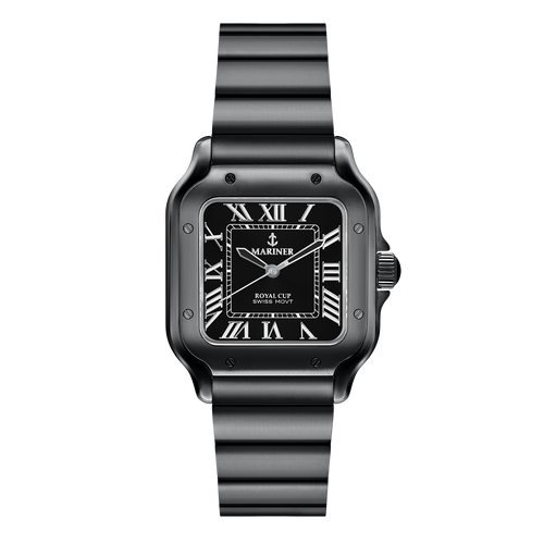 שעון MARINER מרינר לגבר דגם 9095 לוח שחור