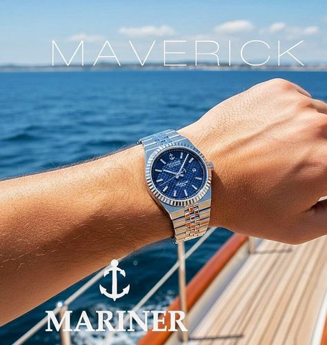 שעון MARINER מרינר לגבר דגם MO-12002 לוח כחול תמונה 3