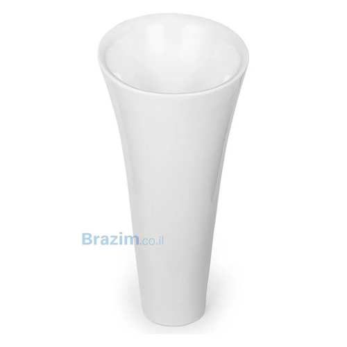 כיור רחצה עומד עצמאי מחרס דגם 9604W של Clear בגימור לבן מבריק