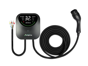 עמדת טעינה ביתית לרכב חשמלי RFID-WIFI עם כבל 5 מטר AMPIRA