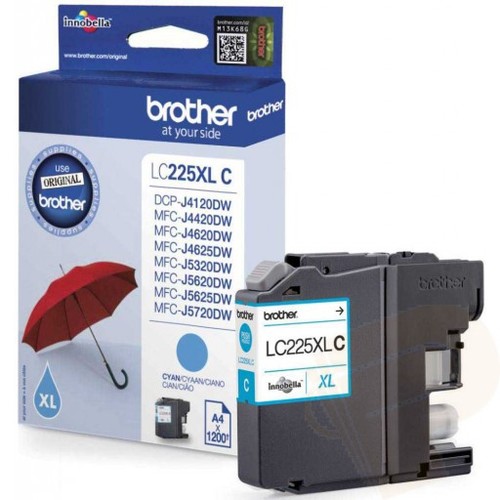 ראש דיו כחול מקורי Brother LC-225XLC (1,200 דפים)
