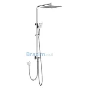 מוט פינוק למקלחת סיוון אופיר Square 6107 בגימור ניקל מבריק
