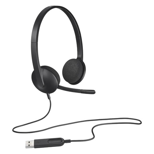 אוזניות ומיקרופון Logitech USB H340