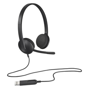 אוזניות ומיקרופון Logitech USB H340