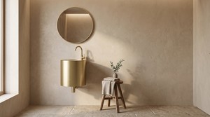 כיור נירוסטה עגול תלוי 40X45X40 ס"מ זהב מט 7838YBH סיוון אופיר
