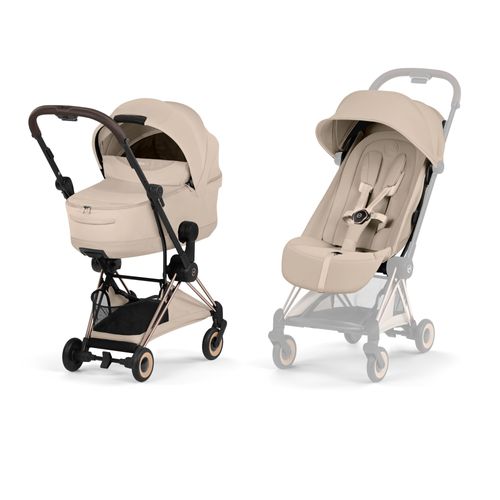 טיולון קויה Cybex Coya 2 – יוקרה, אולטרה-קומפקטיות ונוחות ללא פשרות שילדה רוזגולד חום