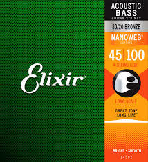 סט מיתרים לבס אקוסטית ELIXIR 14502 NANOWEB 45-100
