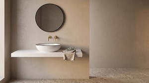 כיור חרס מונח אובלי 40X33X14.5 ס"מ לבן מבריק + פס שחור 9450WB סיוון אופיר