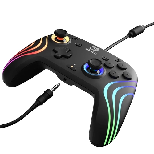 בקר חוטי | Nintendo Switch Afterglow Wave RGB - שחור