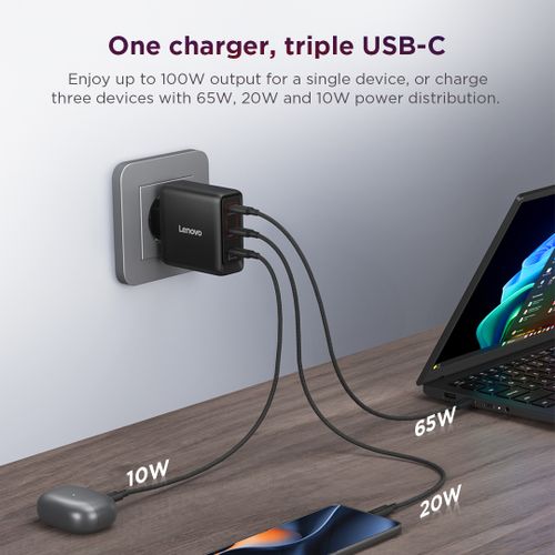 Lenovo Multi-port USB-C 100W GaN Charger G0A6100BEU לנובו