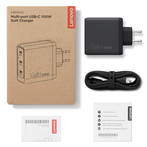 Lenovo Multi-port USB-C 100W GaN Charger G0A6100BEU לנובו