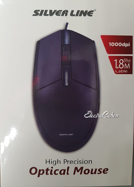 עכבר אופטי חוטי OM-180 SILVER LINE עם כבל USB