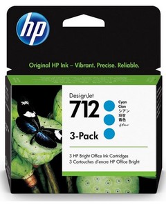 ראשי דיו כחולים מקוריים 3 בחבילה HP 712C 3ED77A (29 מ"ל ליח