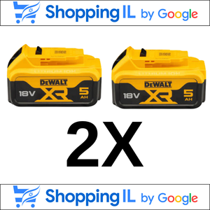2 סוללות מקוריות 5AH באחריות היבואן הרישמי DEWALT