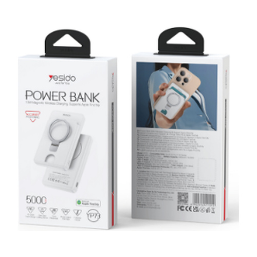 YESIDO YP73 סוללת גיבוי אלחוטית 5000mAh - לבן