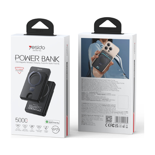 YESIDO YP73 סוללת גיבוי אלחוטית 5000mAh - שחור