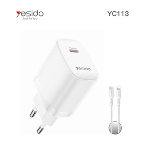 YESIDO YC113 מטען קיר 20W Type-C כולל כבל C to Lightning