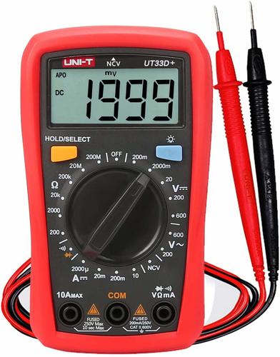 רב מודד דיגיטלי UT33D+ 600V 10A עם איתור מתח NCV