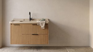 כיור חרס אינטגרלי 100X47X22 ס"מ שפה עבה פרגמון מט 9410P סיוון אופיר