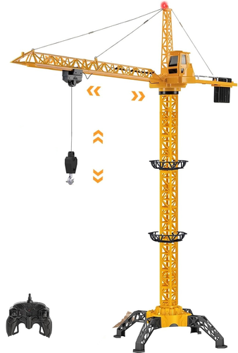 עגורן מנוף צריח ענק שלט רחוק מקצועי 2.4GHz בגובה 1.38 מטר עם תאורה