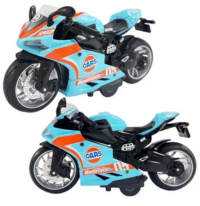 דגם אופנוע מירוץ ספורטיבי מתכת משיכה לאחור Racing Motorcycle R1 עם אור ואפקטים קוליים