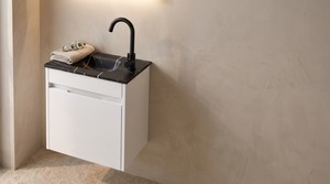 כיור חרס אינטגרלי סקיני 43X26.5X16 ס"מ שחור מט קלקתא 9602BC סיוון אופיר