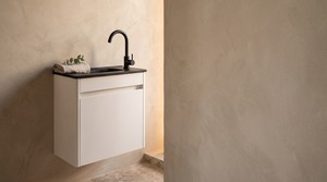 כיור חרס אינטגרלי סקיני 43X26.5X16 ס"מ שחור מט 9602MB סיוון אופיר