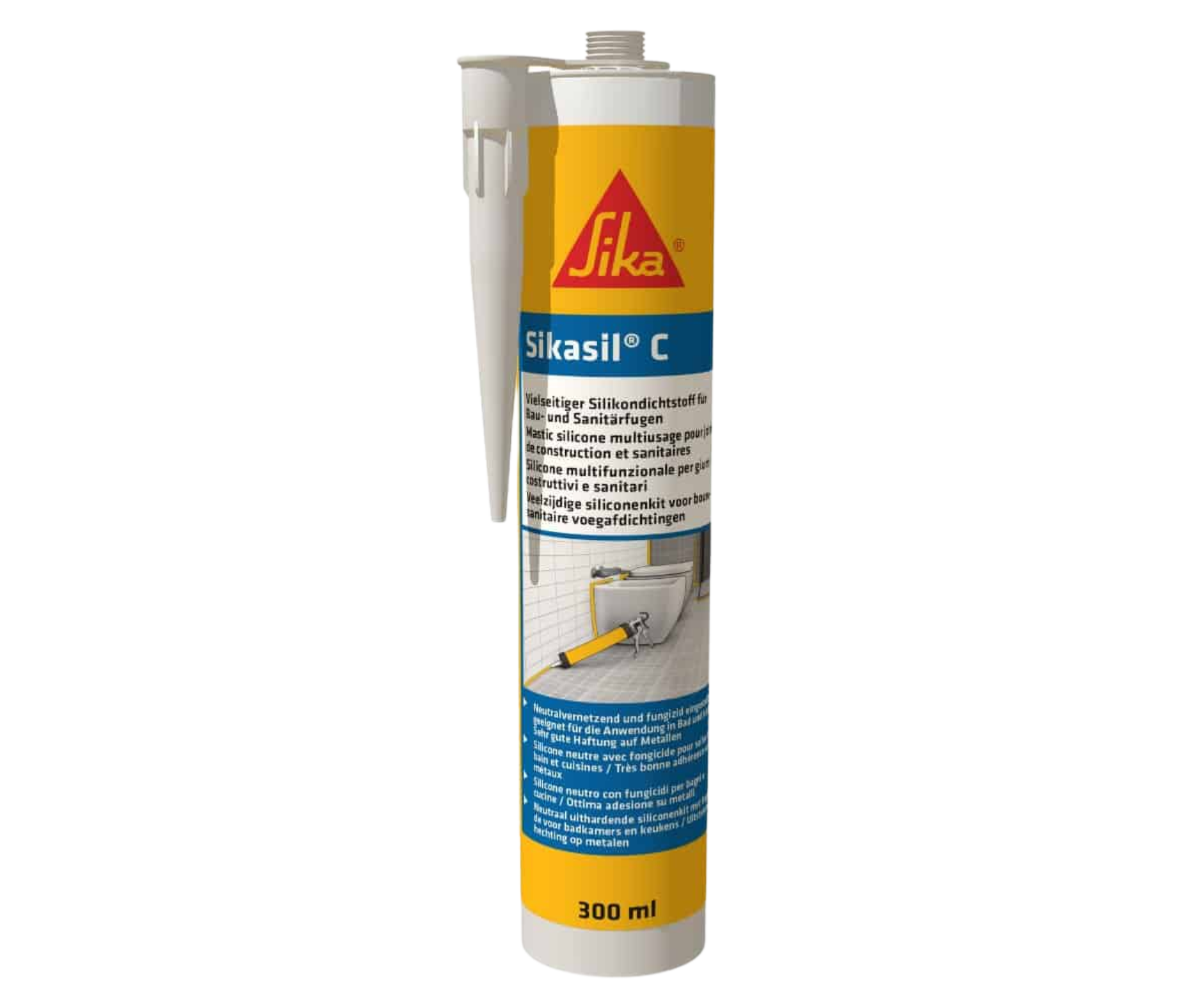 סיליקון נטרלי לבן 300 מ"ל SIKASIL-C