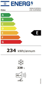 ‏⁧מקפיא 7 מגירות 238 ליטר דגם ⁦MIDEA MDRU333FEE01⁩ מידאה לבן⁩‏