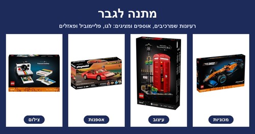 מתנה לגבר: רעיונות למתנה שמרכיבים, אוספים ומציגים